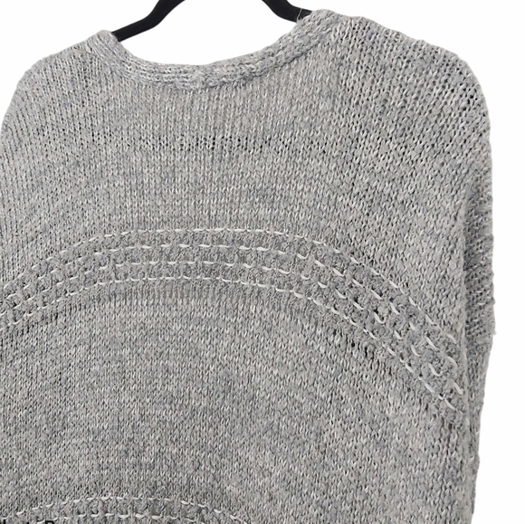 Love stitch Grey Striped Long Chunky Knit Cardigan - Picture 4 of 9